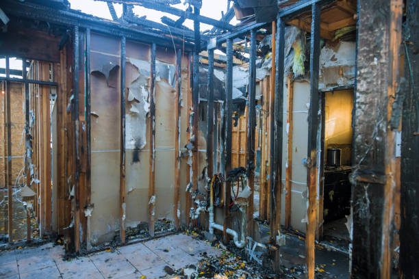 Professional Emergency Fire Damage Restoration technician working in Barnesville, MN